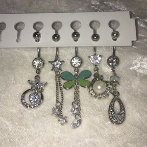 Assortment 5 NEW Stainless Steel Navel Belly Rings